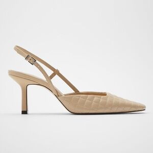 Zara Quilted Slingback Kitten Heel